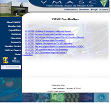 Screen capture of the original VMASC homepage