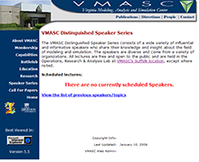 Screen capture of original VMASC secondary page